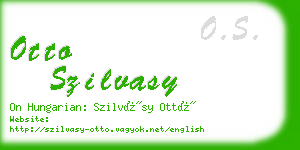 otto szilvasy business card